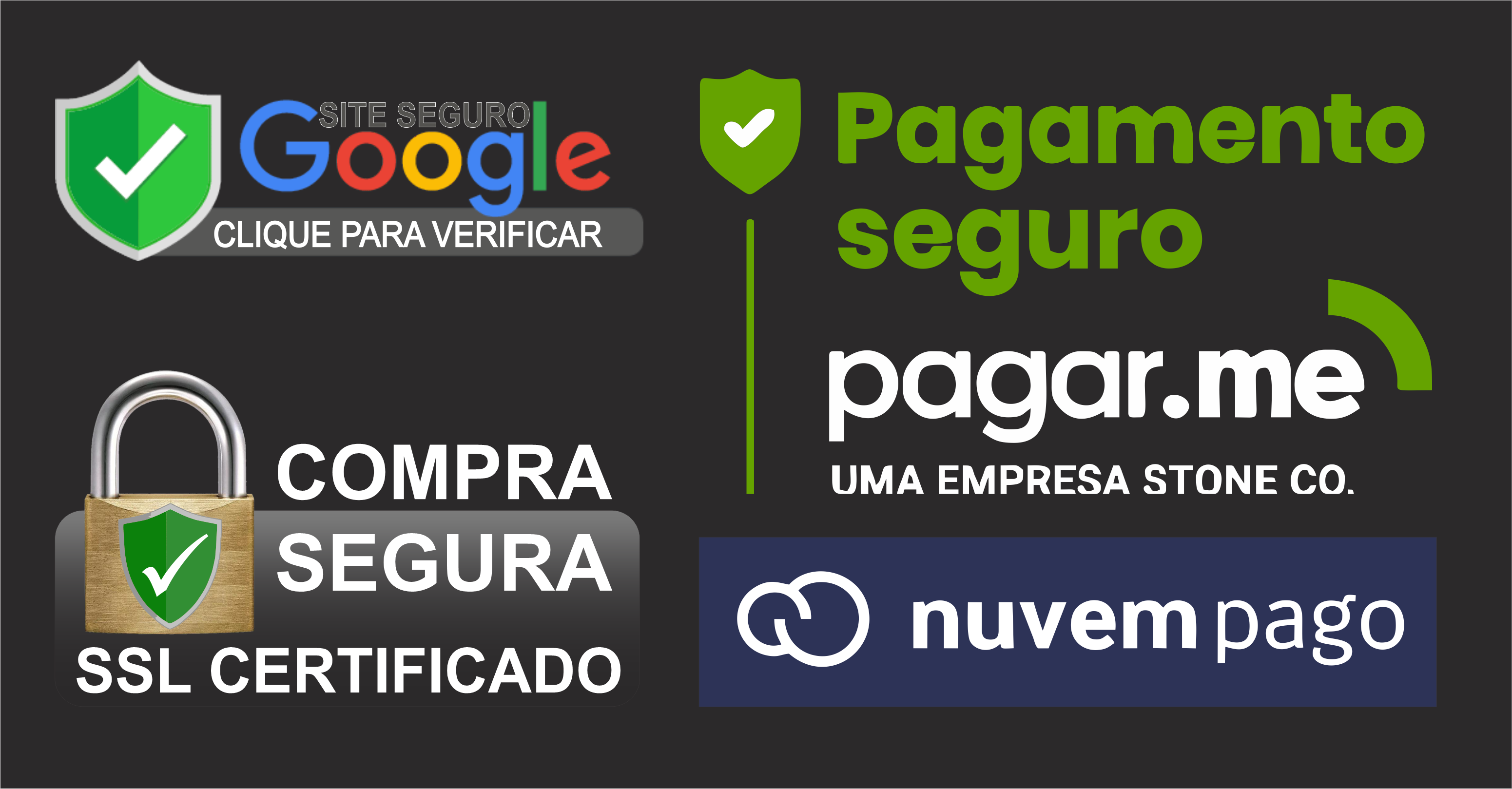 Selos de Seguranca - Site Seguro, Pagamento Seguro, SSL Certificado